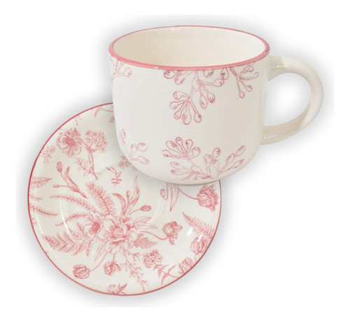 Set 6 Tazas Te Eleanor Rose Hallen Vajilla Ceramica 350ml