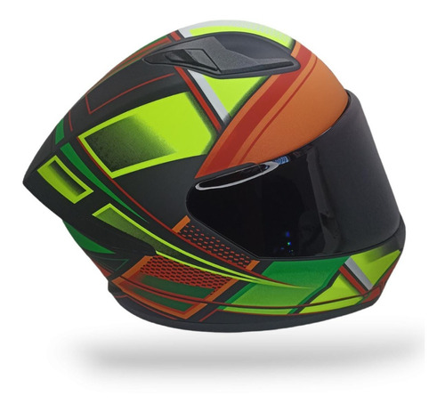 Casco Cerrado Moto Mica Doble Half Dot Certificado Neon