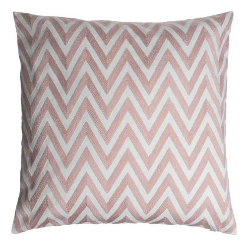 Cojín Zig Zag 50x50 Bordado Rosa/blanco Bvs