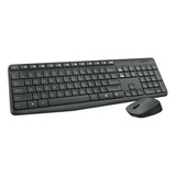 Combo Inalámbrico Teclado Multimedia Y Mouse Logitech Mk235 Color Gris Oscuro