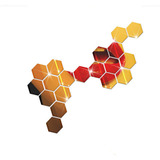 Adhesivos De Pared De Vinilo Con Espejo Hexagonal, 12 Unidad