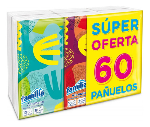 Oferta Pañuelo Familia Triple Hoja Bolsillo Pague 4 Lleve 6