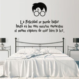 Vinilo Decorativo Harry Potter Frase La Felicidad 50x30cm