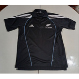 Chomba Rugby Nz All Blacks adidas Líneas Celestes, Talle S