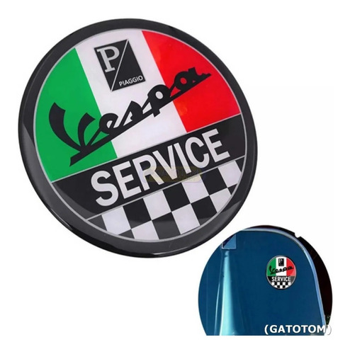 Emblema Vespa Adesivo Service 3d Itália Piaggio Gts Gtv Lx L