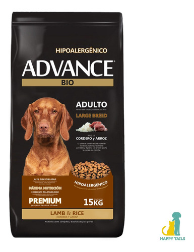 Advance Bio Perro Cordero Y Arroz X 15 Kg - Happy Tails