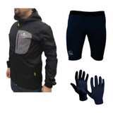 Calza Corta Hombre + Campera Lluvia Deportiva + Guantes