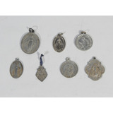 Coleção Pingentes Medalhinhas Católicas Antigas 7  Pçs