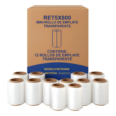 12 Minirollos Pelicula Emplaye Playo Transparente 5x60x800 | Envío gratis