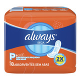 Absorvente Always Super Proteção Seca Sem Abas 8 Unidades