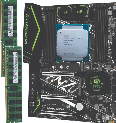 Kit Huananzhi + Xeon E5 2678 V3 + Placa X99 + 32gb (2x16)