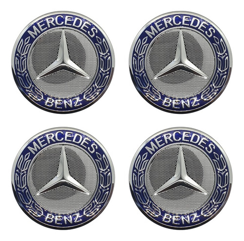 4 Centros Tapas De Rin 75mm Mercedes Benz Clase B,c,cla,gl