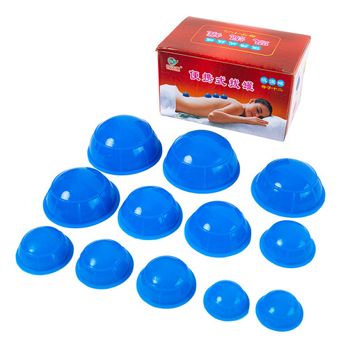 12 Copos Silicone Ventosaterapia Massagem Vácuo Fisioterapia