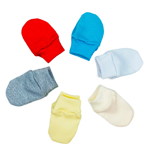 Luvas Para Bebe R N Infantil Kit Com 6 Pares De Luvinhas Rn