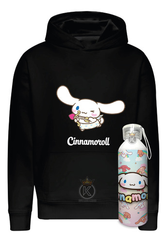 Poleron Cinnamoroll + Botella En Aluminio - Hello Kitty - Estampaking