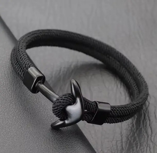 Pulsera De Cuerda Con Ancla De Acero
