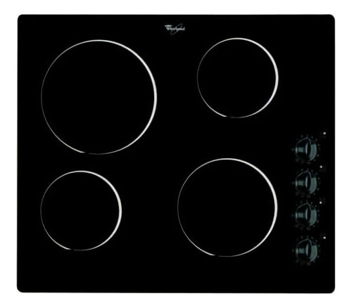 Cubierta Whirlpool Eléctrica 4 Elementos De Calor - Vitrocer Color Negro 220v - 240v