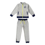 Conjunto Infantil Masculino Tiptop Moletom Cinza Mescla 6092