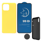 Combo Silicone Case Para iPhone XS Max + Vidrio 10d Premium 