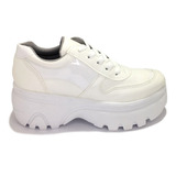 Zapatillas Sneakers Mujer Con Plataforma Eco Cuero (rm/2034)