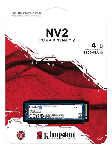 Disco Sólido Ssd 4 Tb Kingston M.2 Nvme Pcie 4.0 Snv2s/4000g