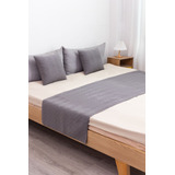 Piecera De Cama Plush Trenzas 2pzs O King + 2 Fundas Colores Color Gris Diseño De La Tela Plush Trensado