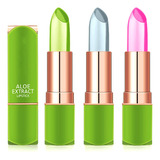 Juego De Lapices Labiales Que Cambian De Color Aloe, Kit De