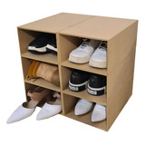 Cajas Organizadora Zapatos Sin Tapa X 6 En Madera (h/ T.44) 