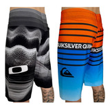 Kit 2 Shorts Elastano Quiksilver Tectel Refletivo Lisa