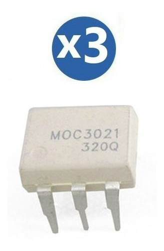 Pack 3 Opto Triac Moc3021 Dimmer Arduino Pic, Dip-6
