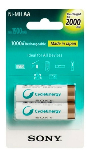 2 Pack Baterías Aa Nhaa-b2kn 2000mah Y Aaa Nhaaa-b2kn 800mah Recargables Sony 1.2v ¡originales!