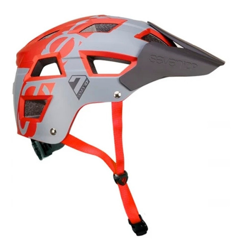 Casco Bicicleta Seven Downhill 7 Idp M5 Metallic Gris/ Rojo