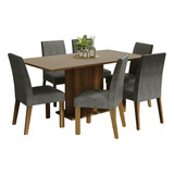 Juego Comedor Mesa Tapa De Madera Y 6 Sillas Renata Madesa