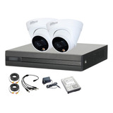 Kit 2 Camaras Seguridad A Color Dahua Dvr 4 Canales P2p+ 1tb