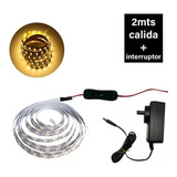 Kit Tira Led Calida 2 Mts + Interruptor + Fuente 220