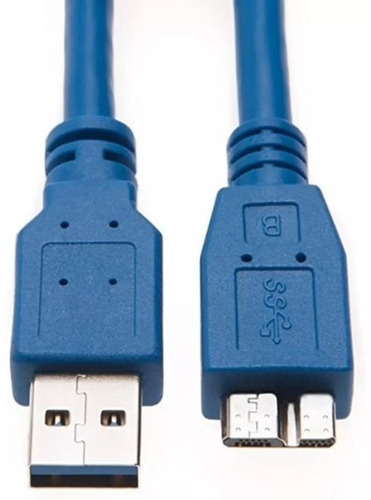 Cable Usb 3.0 A Micro B 3.0 Disco Duro Externo /1.5 Mts Azul