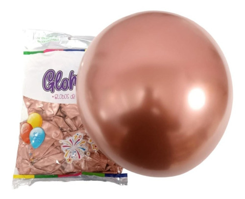 Globos Glomex #12 Cromado C/50 Colores Color Rose Gold