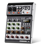 Mezclador De Audio Usb 4 Canales Para Dj Con Phantom Power +