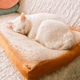 Cama Para Gato Cojín Almohada Forma Pan Felpa Suave Esponjos