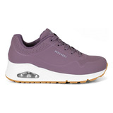 Tenis Dama Skechers Casual Con Agujeta Morado Sintetico 7369