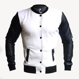 Chaqueta Para Hombre Mangas En Cuero Buzo Beisbolera