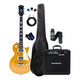 Guitarra Les Paul Gold Lps 230 Gd Kit Capa Cubo Acessorios