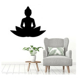 Adesivo Parede Buda Flor Lotus Yoga