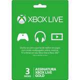 Cartão Xbox Live Gold Brasil Cartão 3 Meses Envio Imediato