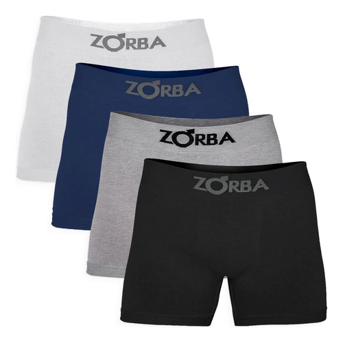 Kit 4 Cuecas Boxer Box Algodão Masculino Sem Costura Zorba