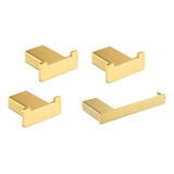 Conjunto De Acessórios Dourado Lexxa - Cabide/papeleira Lx71