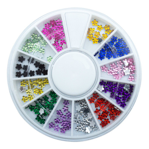 Disco Strass Pedrarias Decoração De Unhas Florzinhas 3 Mm