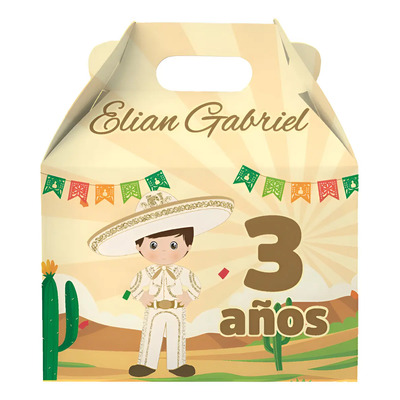60 Cajas Dulceros Chica Charro Blanco Personalizada Bolo | Envío gratis
