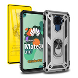 Funda P/ Huawei Mate 30 Lite, Anillo Metal Uso Rudo + Mica