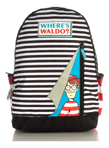 Mochilas Dónde Está Wally Original Nueva Backpack Oficial Color Negro Diseño De La Tela Alta Calidad